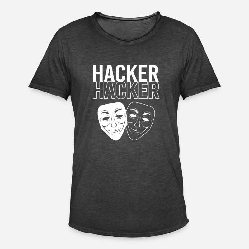 Cybersecurity Cyber Programmer Hacker - Men's Vintage T-Shirt - washed black