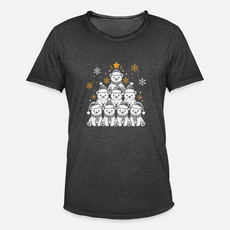 Weihnachtsbaum Eisbär - Männer Vintage T-Shirt - Vintage Schwarz