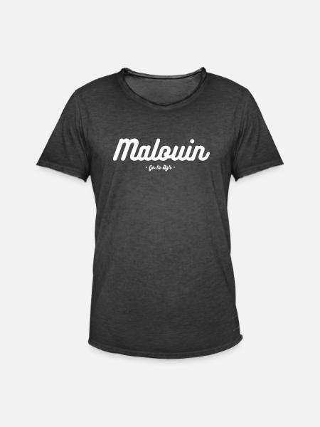 Malouin - T-shirt vintage Homme - noir vintage
