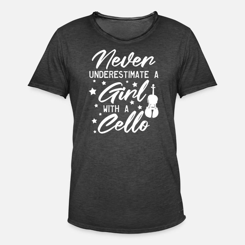 Ein Mädchen mit Cello - Männer Vintage T-Shirt - Vintage Schwarz