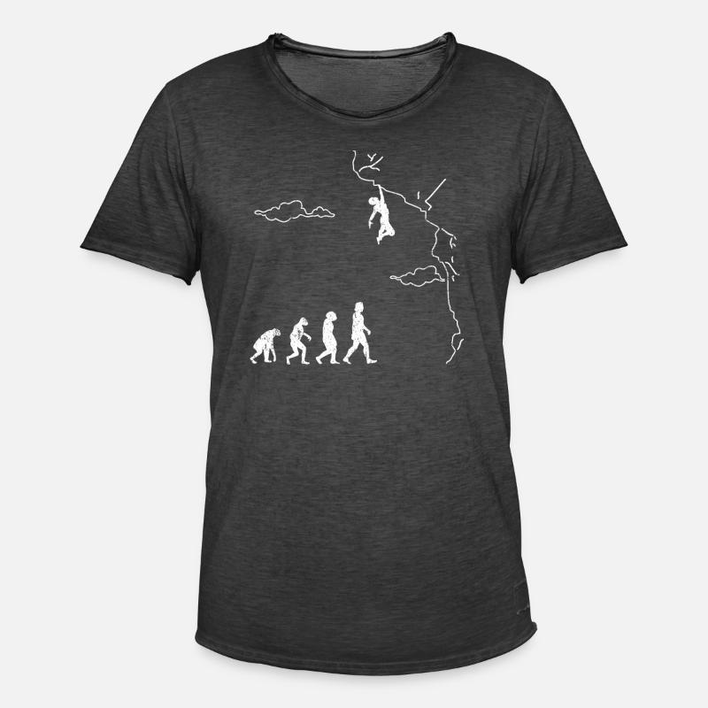 Klettern Bouldern Evolution Bergsteigen Kletterer - Männer Vintage T-Shirt - Vintage Schwarz