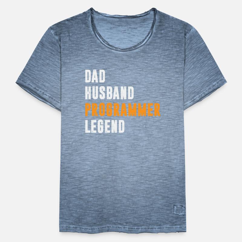 Dad Husband Programmer Legend Coder Coding Men's Vintage T-Shirt
