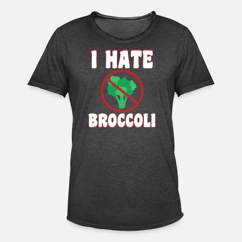 I Hate Broccoli - Männer Vintage T-Shirt - Vintage Schwarz
