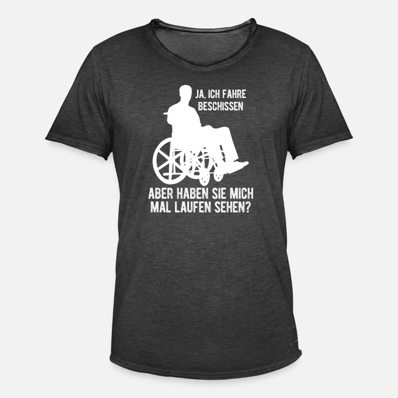 Rollstuhl Rollstuhlfahrer Geschenkidee Design Roll - Männer Vintage T-Shirt - Vintage Schwarz