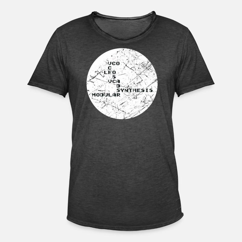 Synthesizer Techno Map - Männer Vintage T-Shirt - Vintage Schwarz