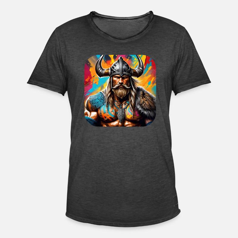 Stolzer Wikinger Krieger Germane - Männer Vintage T-Shirt - Vintage Schwarz