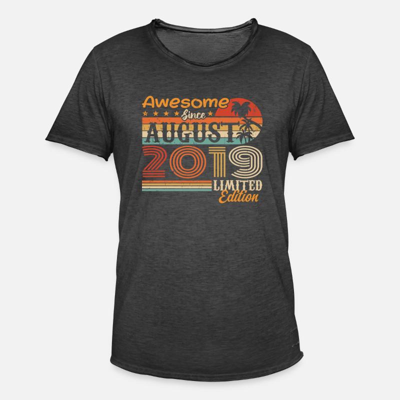 2019 August Geschenkidee August 2019 - Männer Vintage T-Shirt - Vintage Schwarz