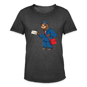 Sloth Postman Postman Sloth - T-shirt vintage Homme - noir vintage - Devant