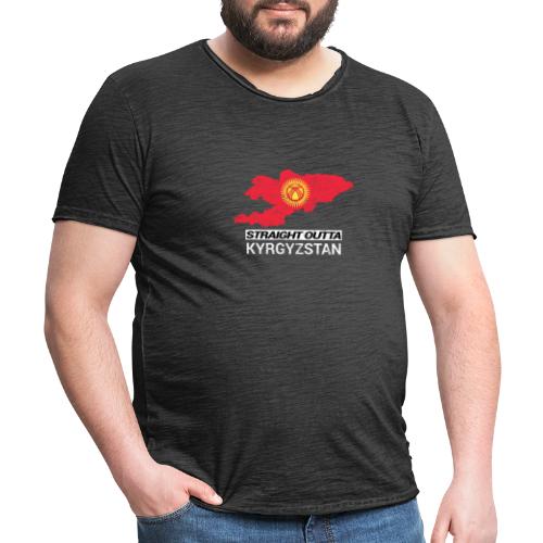 Straight Outta Kyrgyzstan country map - Men's Vintage T-Shirt