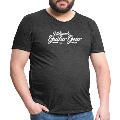 Ultimate Guitar Gear Podcast vit logo - Vintage-T-shirt herr