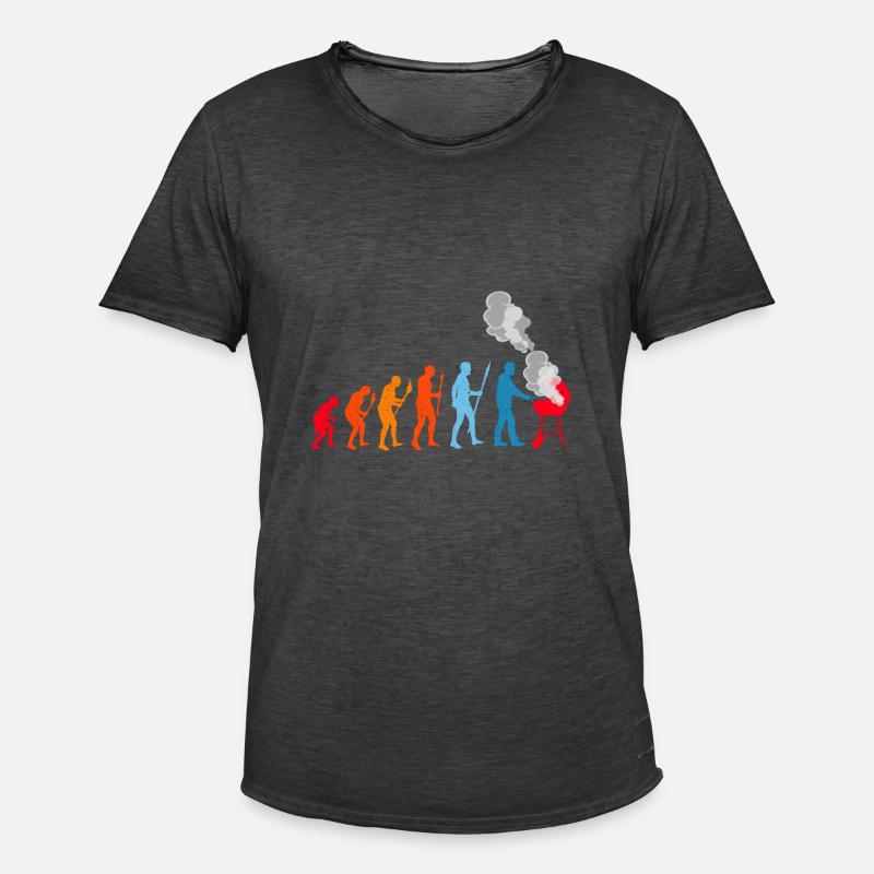 BBQ Evolution Barbecue Fleisch Grillen - Männer Vintage T-Shirt - Vintage Schwarz