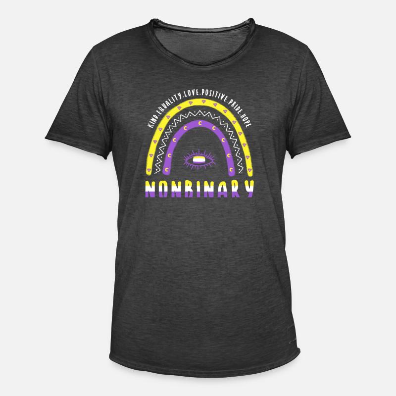 Boho Regenbogen Nonbinary - Männer Vintage T-Shirt - Vintage Schwarz