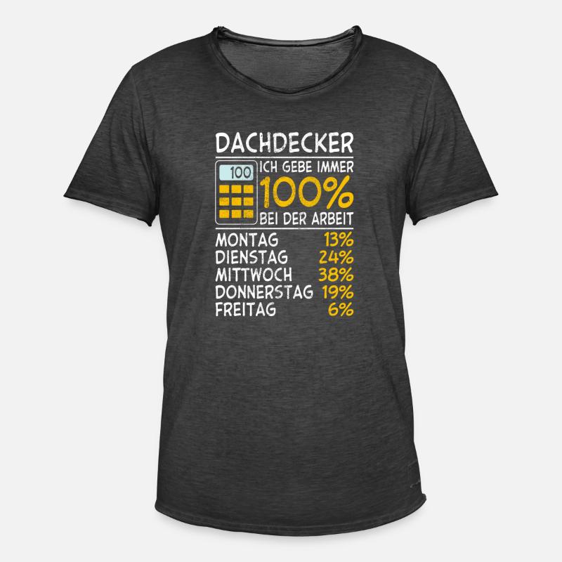 Dachdecker Immer 100% - Männer Vintage T-Shirt - Vintage Schwarz