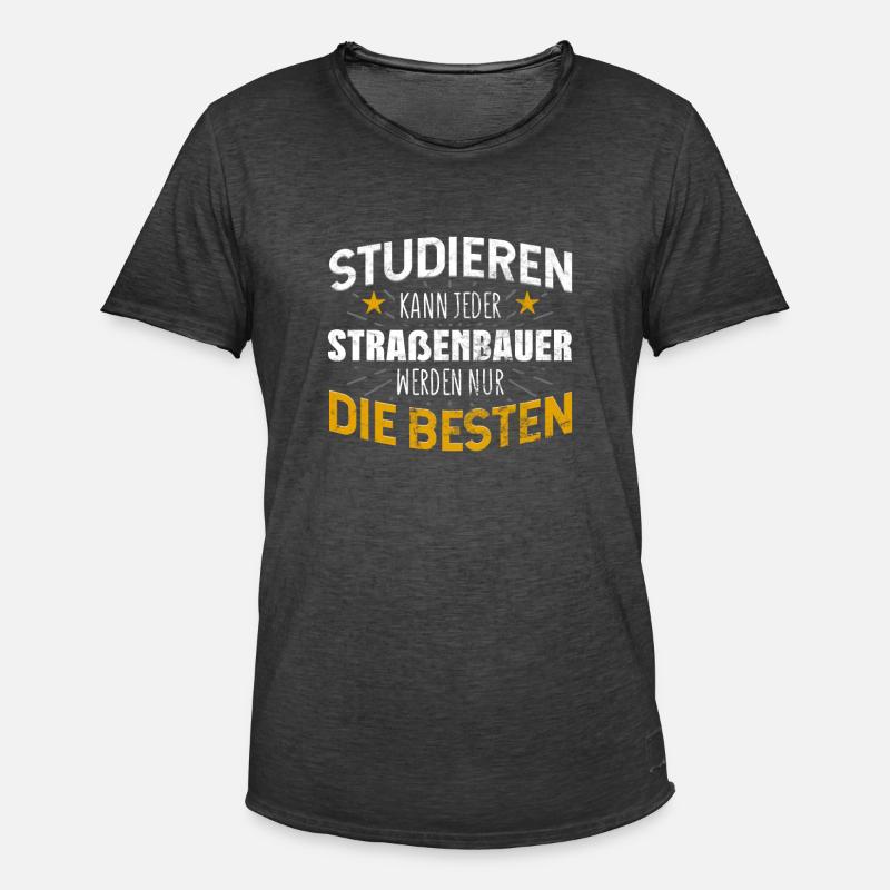 Straßenbauer Studiere kann jeder - Männer Vintage T-Shirt - Vintage Schwarz