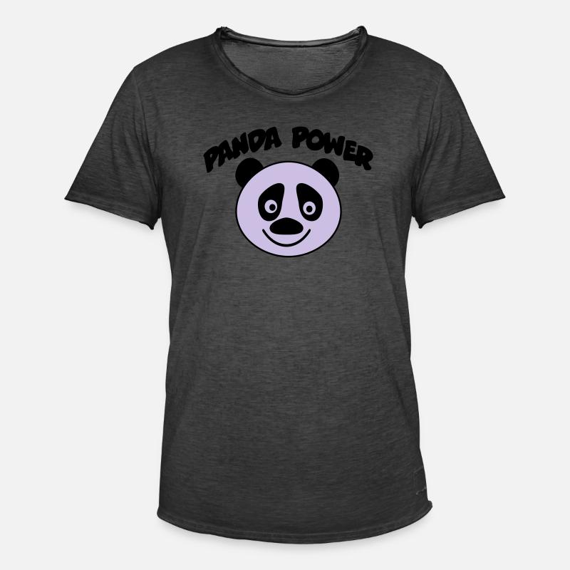 panda - Männer Vintage T-Shirt - Vintage Schwarz