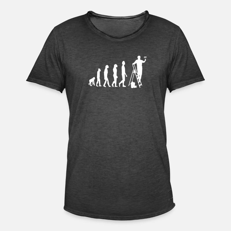Maler Anstreicher Evolution - Männer Vintage T-Shirt - Vintage Schwarz