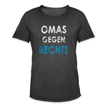 Omas gegen Rechts - Männer Vintage T-Shirt - Vintage Schwarz - Vorne