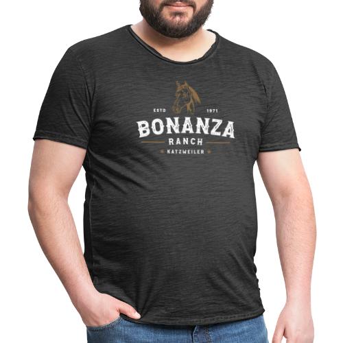 Bonanza Ranch Logo Weiß - Männer Vintage T-Shirt