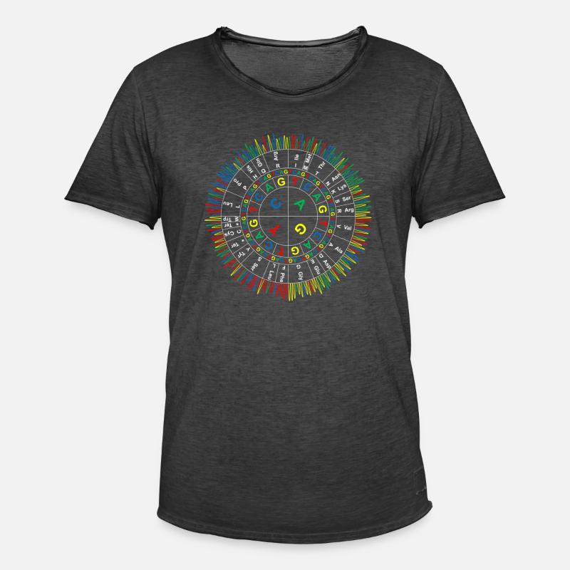 Sanger Codon Circle (dark background) - Men's Vintage T-Shirt - washed black