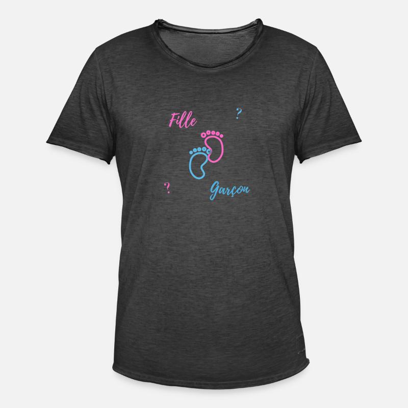 Baby Mädchen oder Junge? - Männer Vintage T-Shirt - Vintage Schwarz