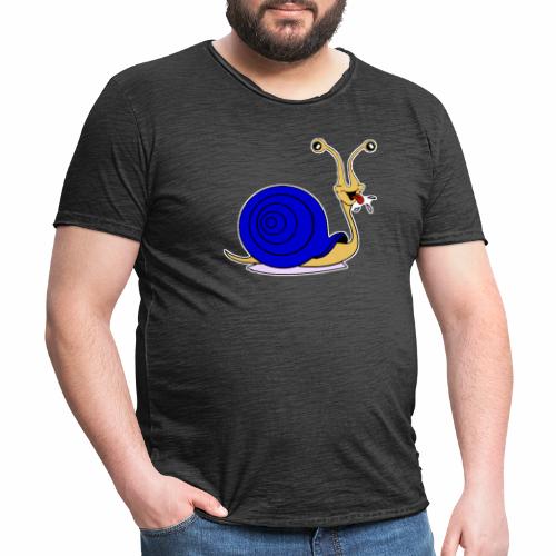Escargot rigolo blue version - T-shirt vintage Homme