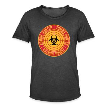 zombie hunter Halloween quote - Men's Vintage T-Shirt - washed black - Front - Jose (178cm)