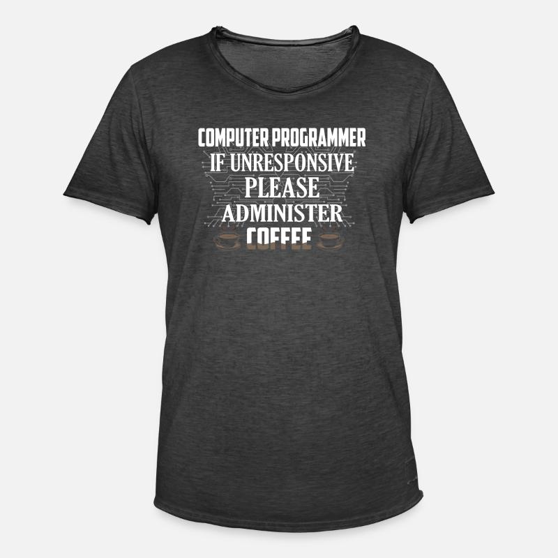 Computer Programmer Coding Software - Men's Vintage T-Shirt - washed black