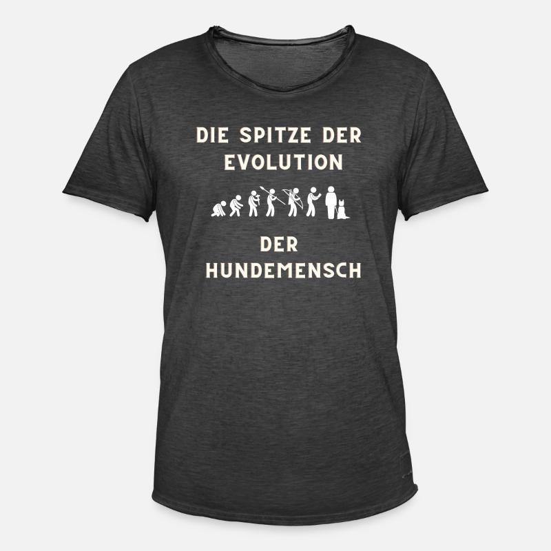 Die Evolution endet beim Hundemensch - Männer Vintage T-Shirt - Vintage Schwarz