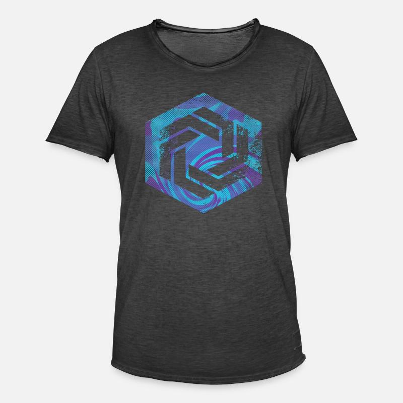 hexagon programming programmer coding geometric - Men's Vintage T-Shirt - washed black
