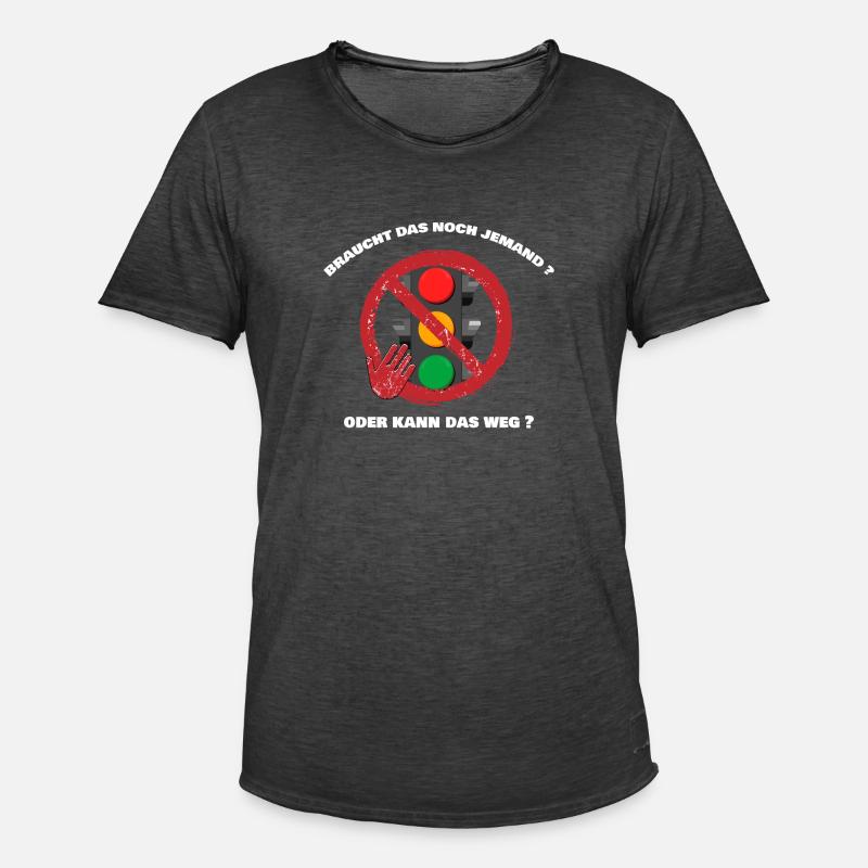 Ampel, oder kann das weg ? - Männer Vintage T-Shirt - Vintage Schwarz