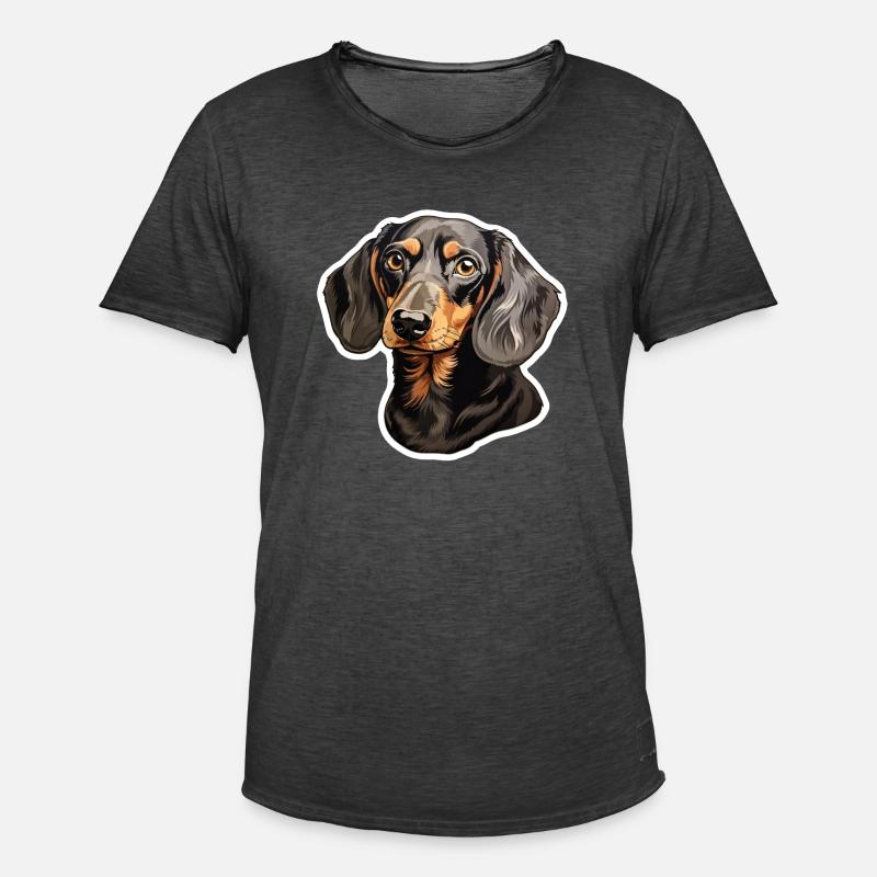 Dackel oder Dachshund - Männer Vintage T-Shirt - Vintage Schwarz