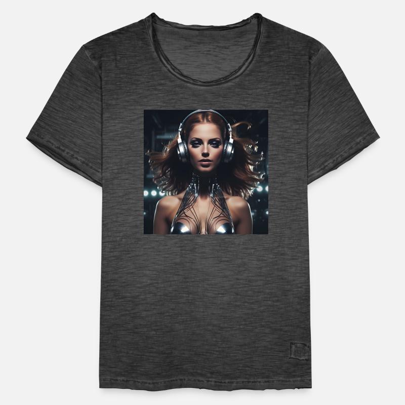Techno-Mädchen Männer Vintage T-Shirt
