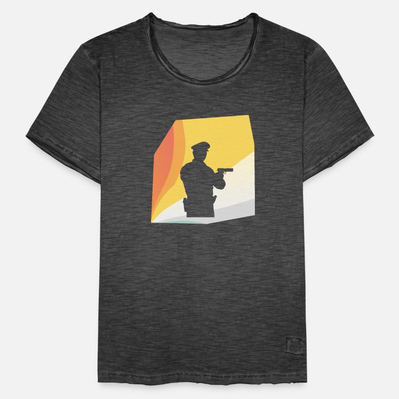 Streife Polizei Verbrechensbekaempfung Männer Vintage T-Shirt