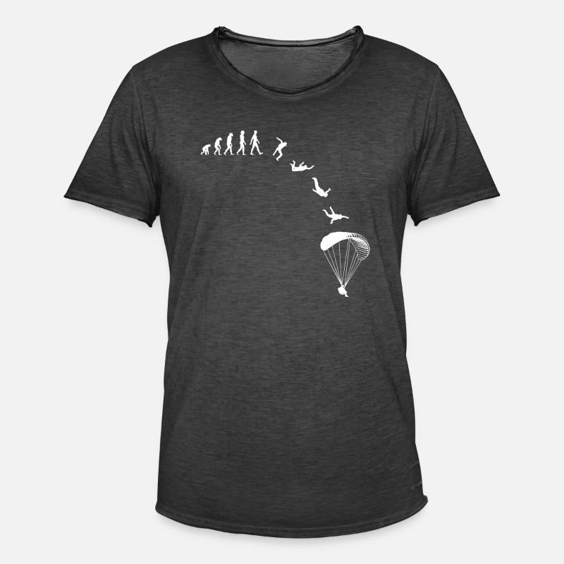 Paragliding Gleitschirmflieger Evolution - Männer Vintage T-Shirt - Vintage Schwarz