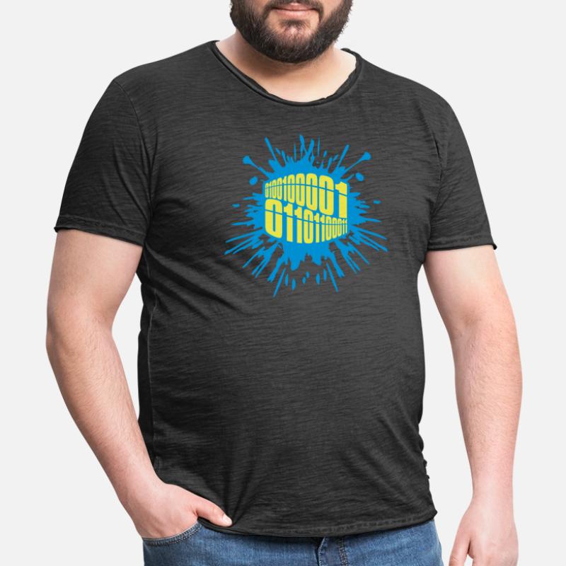 Binary Code Program Language Men's Vintage T-Shirt