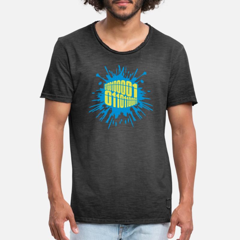 Binary Code Program Language Men's Vintage T-Shirt
