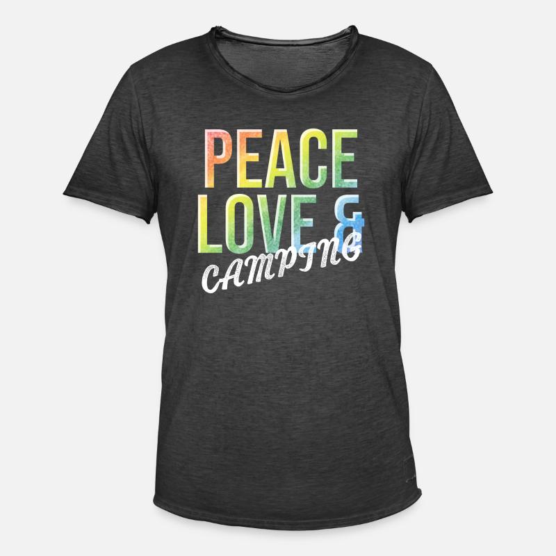 Camping Liebe - Männer Vintage T-Shirt - Vintage Schwarz
