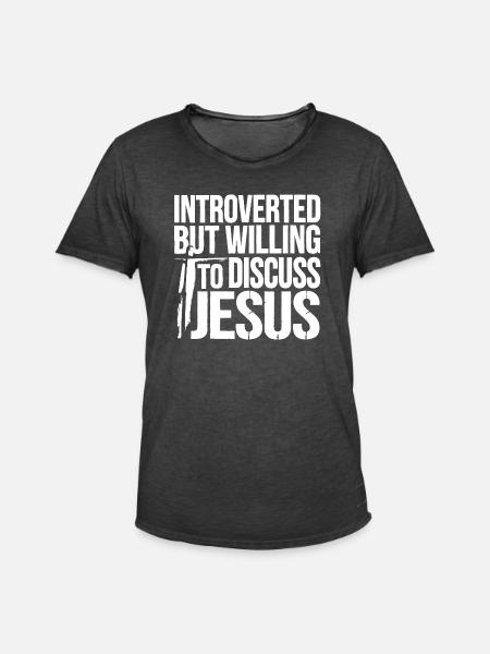 Faith for introverts - Men's Vintage T-Shirt - washed black