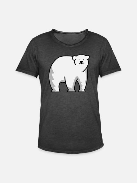 Eisbär - Männer Vintage T-Shirt - Vintage Schwarz