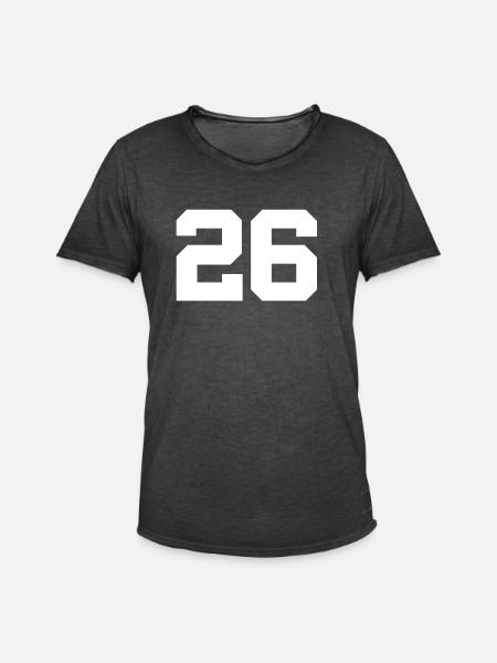 Number 26 - Men's Vintage T-Shirt - washed black