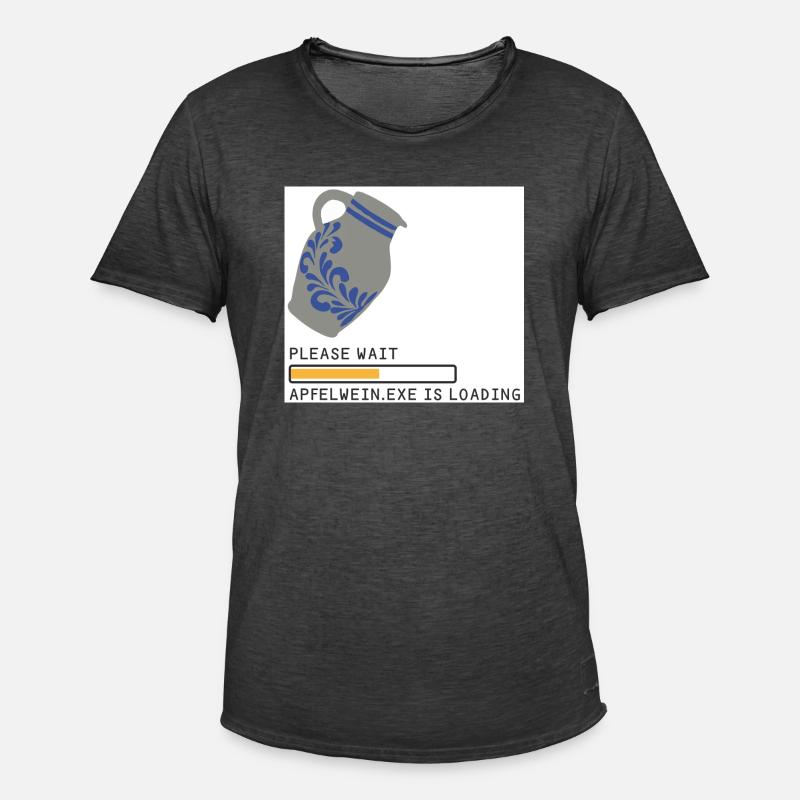 Bembel Loading please wait - Männer Vintage T-Shirt - Vintage Schwarz