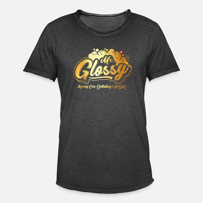 Mr. Glossy - Männer Vintage T-Shirt - Vintage Schwarz
