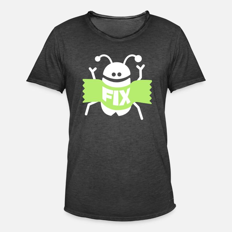 correction d'un bug - T-shirt vintage Homme - noir vintage