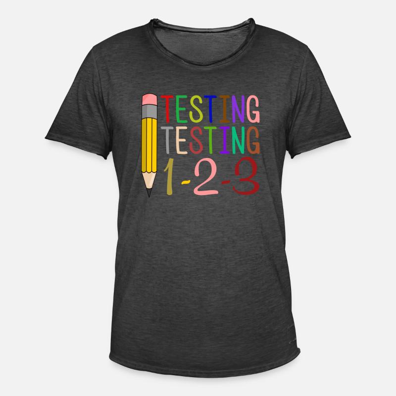 Testing, Testing, 1-2-3 Fun Gift - Men's Vintage T-Shirt - washed black