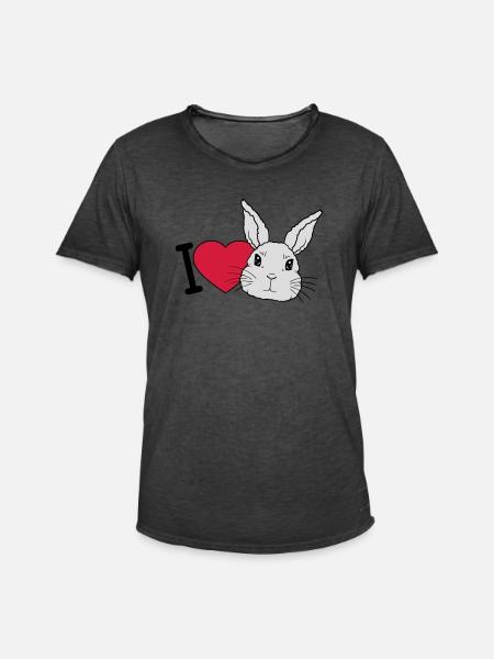 J’adore les lapins Logo - T-shirt vintage Homme - noir vintage