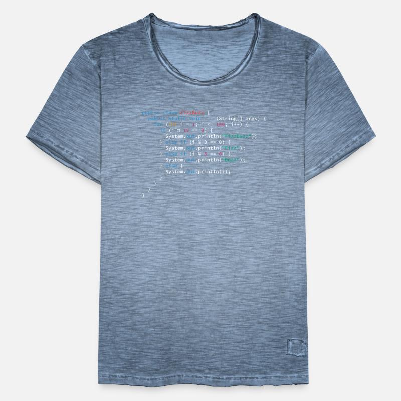 Langage de programmation de l’algorithme FizzBuzz Java T-shirt vintage Homme