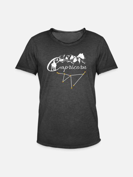 Capricorn - Männer Vintage T-Shirt - Vintage Schwarz