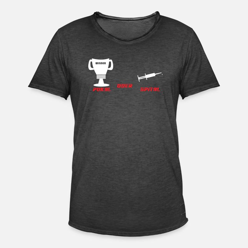 Pokal oder Spital weiss rot - Männer Vintage T-Shirt - Vintage Schwarz