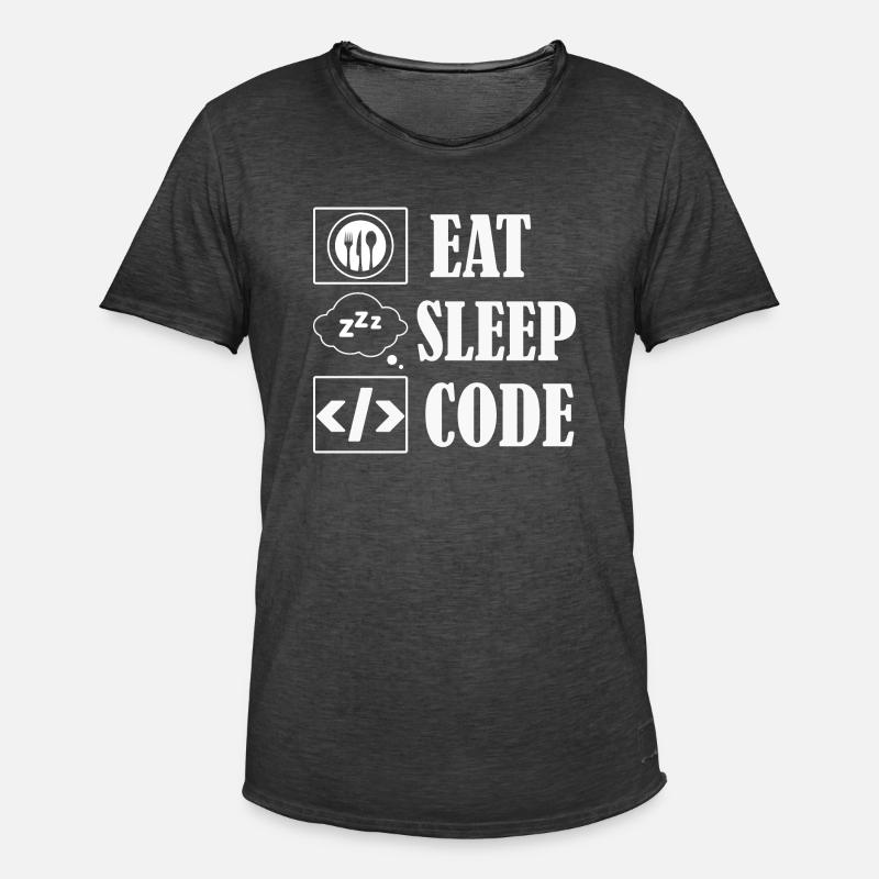 Eat Sleep Code Coding Software - Männer Vintage T-Shirt - Vintage Schwarz