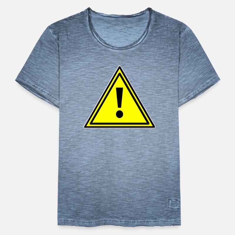 Warning triangle error warning triangle warning sign yellow Men's Vintage T-Shirt
